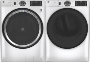 GE Side-by-Side Washer & Dryer Set with Front Load Washer and Electric Dryer