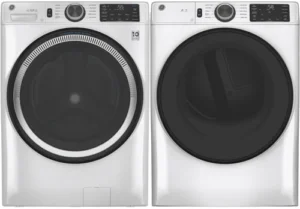 GE Side-by-Side Washer & Dryer Set with Front Load Washer and Gas Dryer