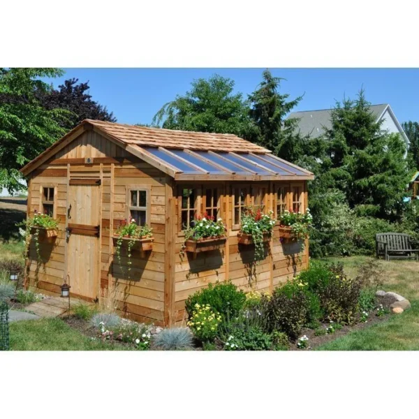 2 ft. W x 12 ft. D Cedar Wood Sunshed Garden Shed