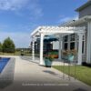 12x10 Hawthorne Traditional Steel Pergola With Sail Shade Soft Canopy