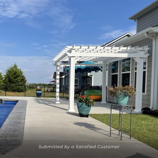 12x10 Hawthorne Traditional Steel Pergola With Sail Shade Soft Canopy