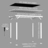 14x12 Hawthorne Traditional Steel Pergola With Sail Shade Soft Canopy
