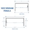 16x12 Windham Modern Steel Pergola With Sail Shade Soft Canopy