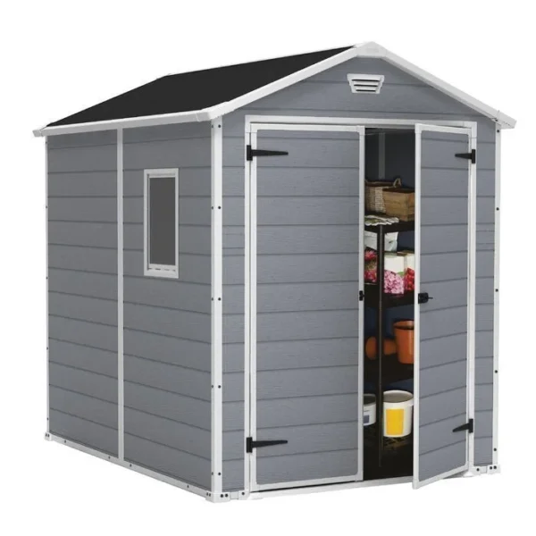 Manor 6 x 8 FT Vertical Storage Shed Durable Resin with Ventilation