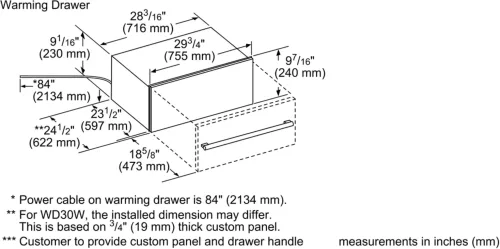 Thermador 30 Inch Warming Drawer with 2.2 cu. ft. Capacity