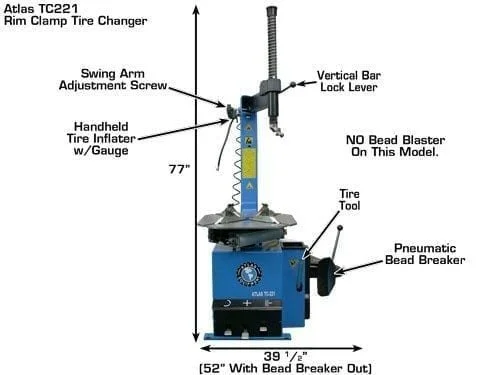 Atlas TC221 Rim-Clamp Tire Changer