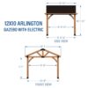 12x10 Arlington Gazebo with Electric - Lt Brown