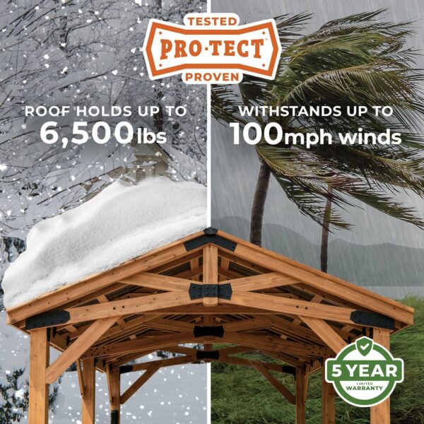 12x10 Arlington Gazebo with Electric - Lt Brown
