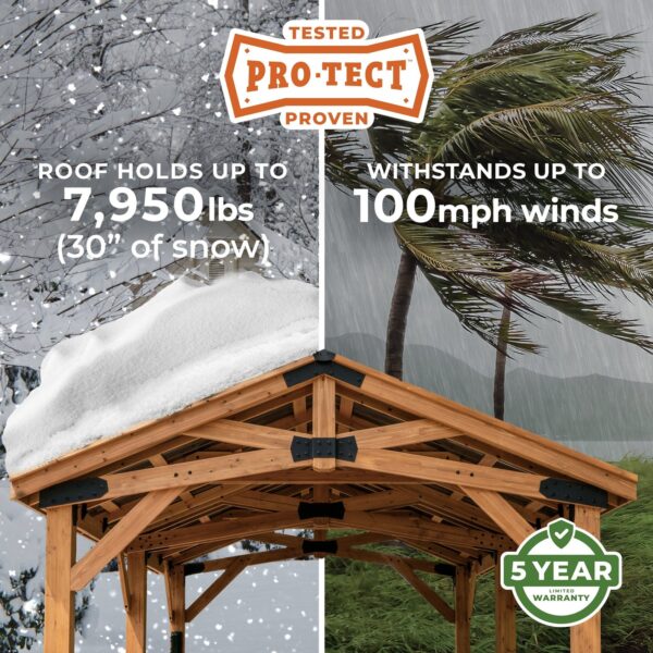 12x12 Arlington Gazebo with Electric - Lt Brown
