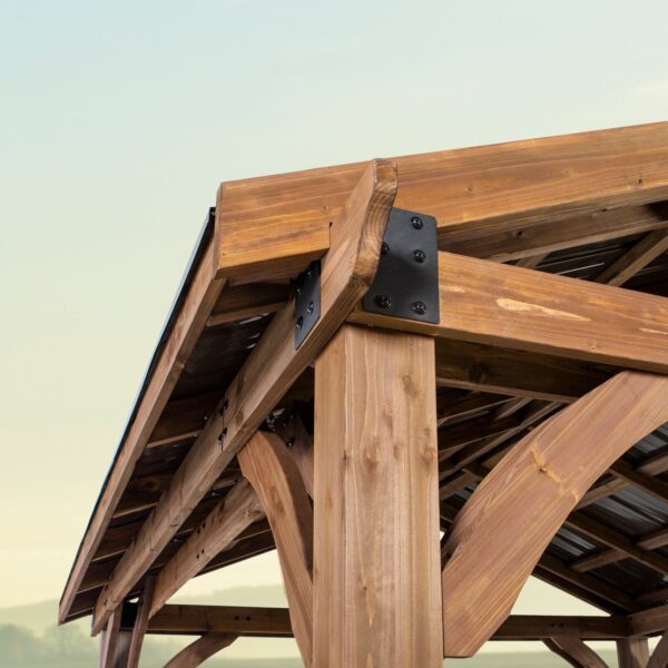 12x12 Arlington Gazebo with Electric - Lt Brown