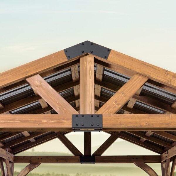 12x12 Arlington Gazebo with Electric - Lt Brown