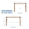 12x10 Brendan Sail Shade Pergola
