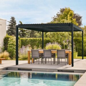 16x10 Sarasota Steel Louvered Pergola