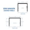 12x10 Sarasota Steel Louvered Pergola