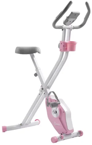 Sunny Health & Fitness Pink Foldable Magnetic Exercise X-Bike