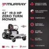 Murray Cruz 42 in. 19.0 HP 540cc EX1900 Series Briggs and Stratton Engine Dual Hydrostatic Drive Gas Zero Turn Mower