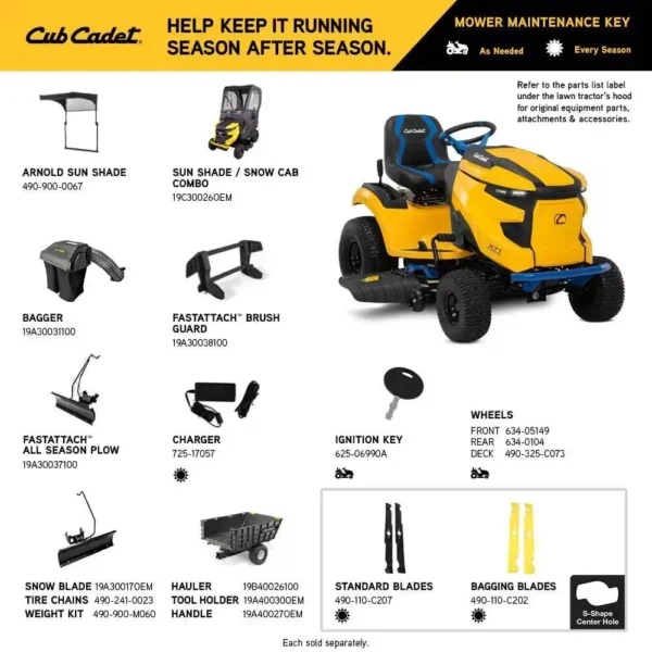 Cub Cadet XT1 Enduro LT 42 in. 56-Volt MAX 60 Ah Battery Lithium-Ion Electric Drive Cordless Riding Lawn Tractor
