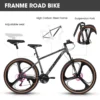 Ambifirner Mountain Bike 27 Inch Wheels, 21-Speed Mens Womens Trail Commuter City Mountain Bike, Aluminium Frame Disc Brakes Thumb Shifter Front Fork Bicycles