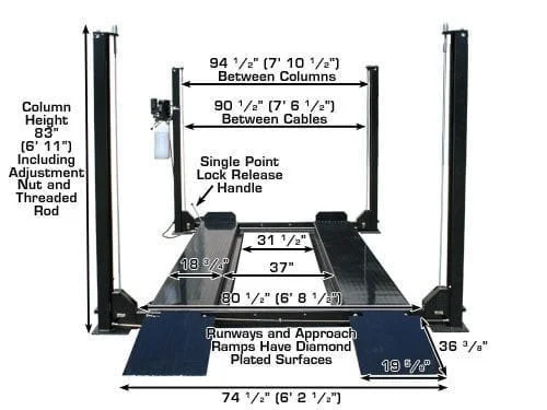 Atlas Garage PRO8000 8,000 lb 4-Post Lift