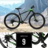 29" Hyper Carbon Fiber Mountain Bike, Black/Green, Adults Age 13+