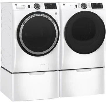 GE Stacked Washer & Dryer Set with Front Load Washer and Electric Dryer