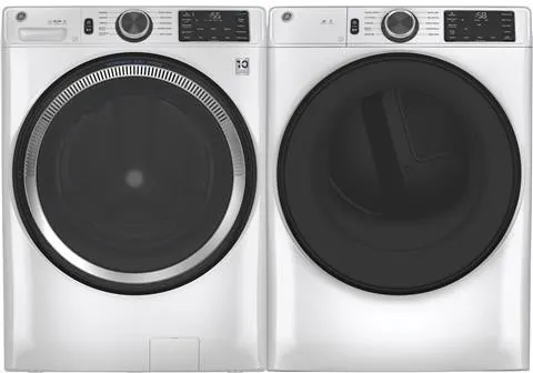 GE Side-by-Side Washer & Dryer Set with Front Load Washer and Gas Dryer