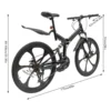 Miumaeov 26" Black Adult Folding Bike 21-Speed Shifter Folding City Bike Light Weight Carbon Steel Camping Bicycle Max Loading 150kg/330lbs
