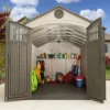 D Plastic Storage Shed 8 ft. W x 20 ft (White)