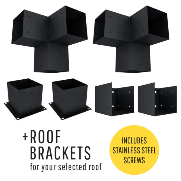 10' x 6' Pergola Attached to House with Roof (5 Options) - Kit for 6x6 Wood