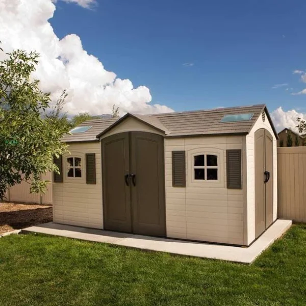 D Plastic Storage Shed 8 ft. W x 20 ft (White)