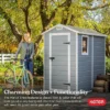 Keter Manor 4 ft. W x 6 ft. D Vertical Resin Outdoor Storage Shed Ideal For Patio