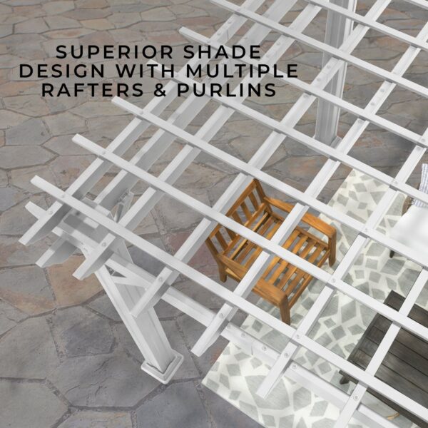 14x12 Hawthorne Traditional Steel Pergola With Sail Shade Soft Canopy