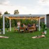 16x12 Windham Modern Steel Pergola With Sail Shade Soft Canopy