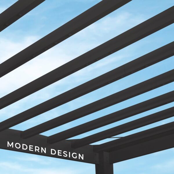 14x10 Trenton Modern Steel Pergola With Sail Shade Soft Canopy