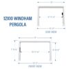12x10 Windham Modern Steel Pergola With Sail Shade Soft Canopy
