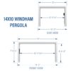 14x10 Windham Modern Steel Pergola With Sail Shade Soft Canopy