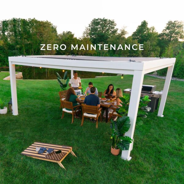 16x12 Windham Modern Steel Pergola With Sail Shade Soft Canopy