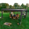 16x12 Trenton Modern Steel Pergola With Sail Shade Soft Canopy