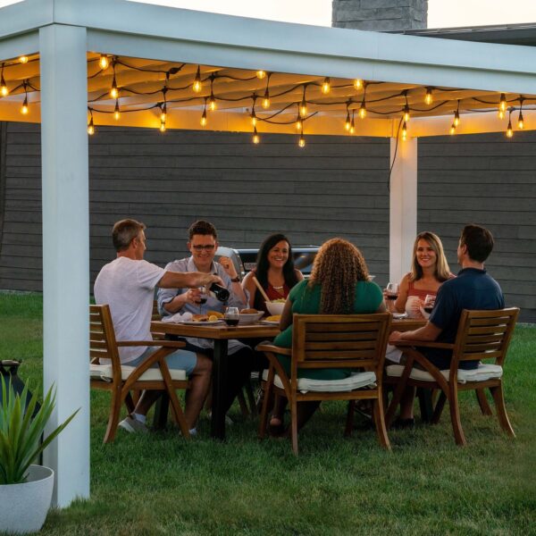 16x12 Windham Modern Steel Pergola With Sail Shade Soft Canopy