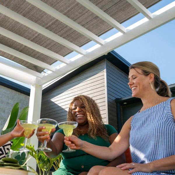 16x12 Windham Modern Steel Pergola With Sail Shade Soft Canopy