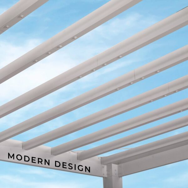 14x10 Windham Modern Steel Pergola With Sail Shade Soft Canopy