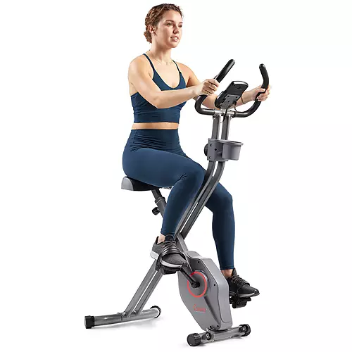 Sunny Health & Fitness Magnetic Foldable Exercise X-Bike With 14 Levels of Magnetic Resistance
