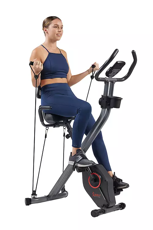 Sunny Health & Fitness Foldable Magnetic Recumbent X-Bike