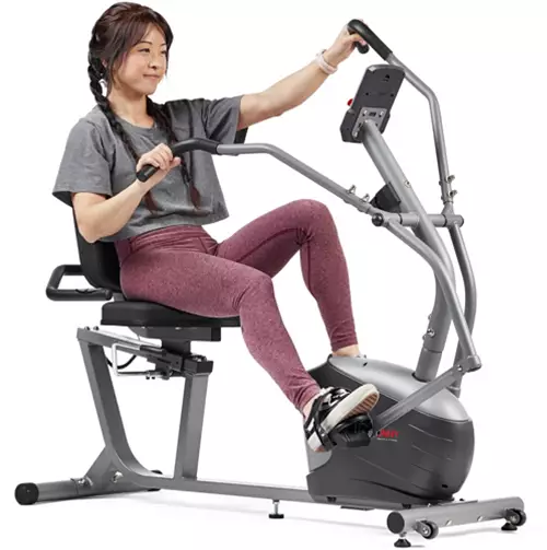 Sunny Health & Fitness Smart Magnetic Recumbent Bike With Arm Excercisers