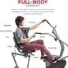 Sunny Health & Fitness Smart Magnetic Recumbent Bike With Arm Excercisers