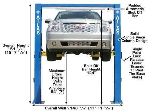 Atlas OHX10000X 10,000 lb Extra Tall 2-Post Lift