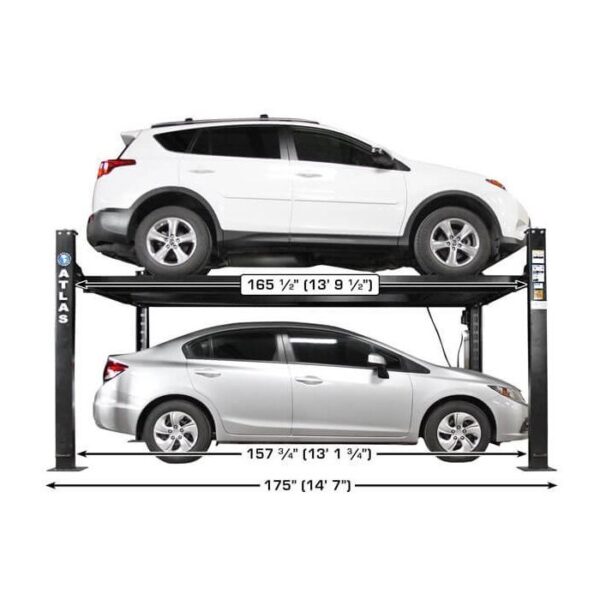 Atlas Apex 8 ALI Certified Four Post Lift + RJ35 Sliding Jacks Combo