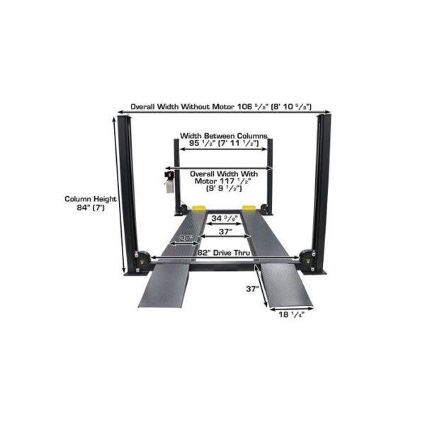 Atlas Garage Pro 8000EXT Four Post Lift + RJ35 Sliding Jacks Combo