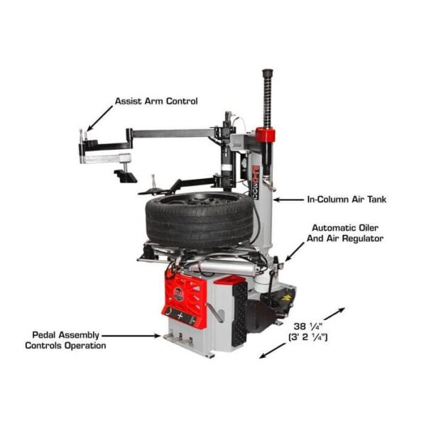Atlas Platinum PTC300 Wheel Clamp Tire Changer with Left-Hand Assist Arm