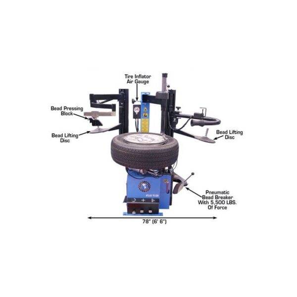 Atlas TC229DAA Dual Assist Arm Wheel Clamp Tire Changer